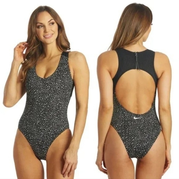 NWOT Nike Water Dots Women's Keyhole Back One Piece